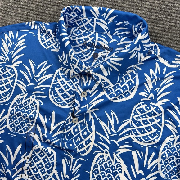 chubbies Other - Chubbies Polo Shirt Men's Small Blue Pineapple Performance Short Sleeve weekend‎